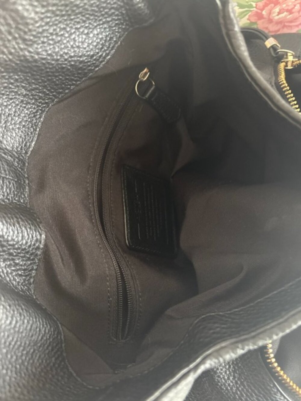 Coach Hallie Shoulder Bag Black Pebbled Leather with Gold Hardware - Picture 15 of 16